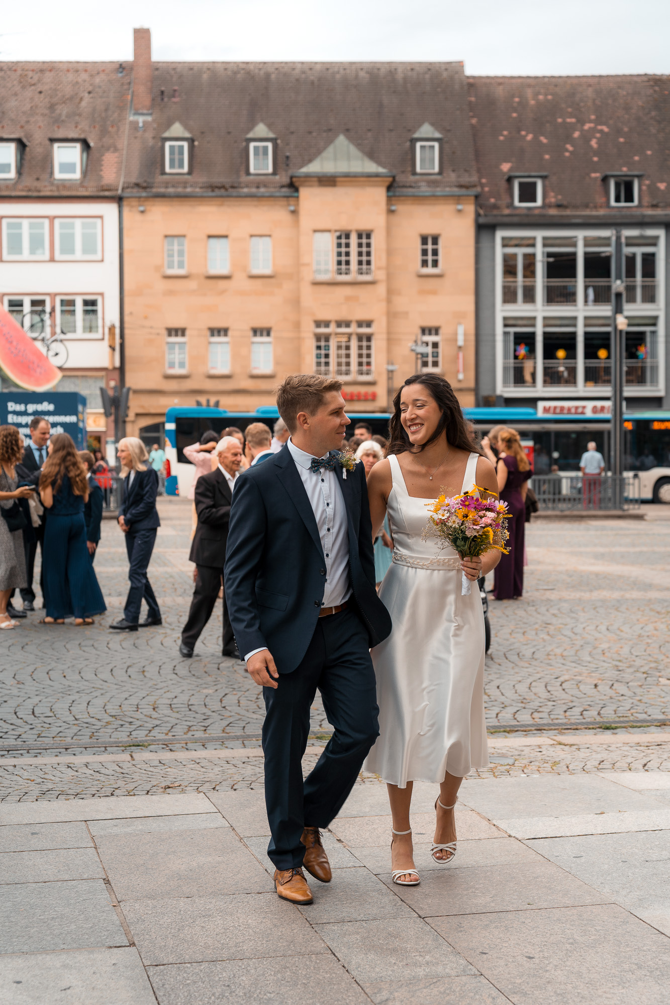 Lucia und Andi gemeinsam auf dem Heilbronner Marktplatz